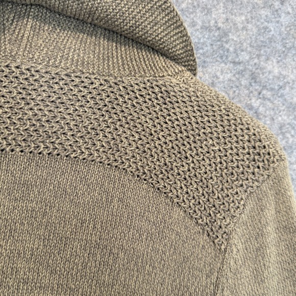 Lauren Ralph Lauren Shawl Henley Cardigan Sweater Womens Large Tan‎ Knit Crochet - Picture 11 of 12